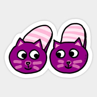 fluffy cat slippers design Sticker